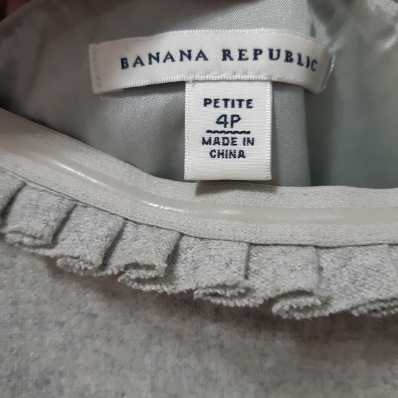 Banana Republic Wool Strapless Party Dress Gray with embellishments on belt - Picture 3 of 4